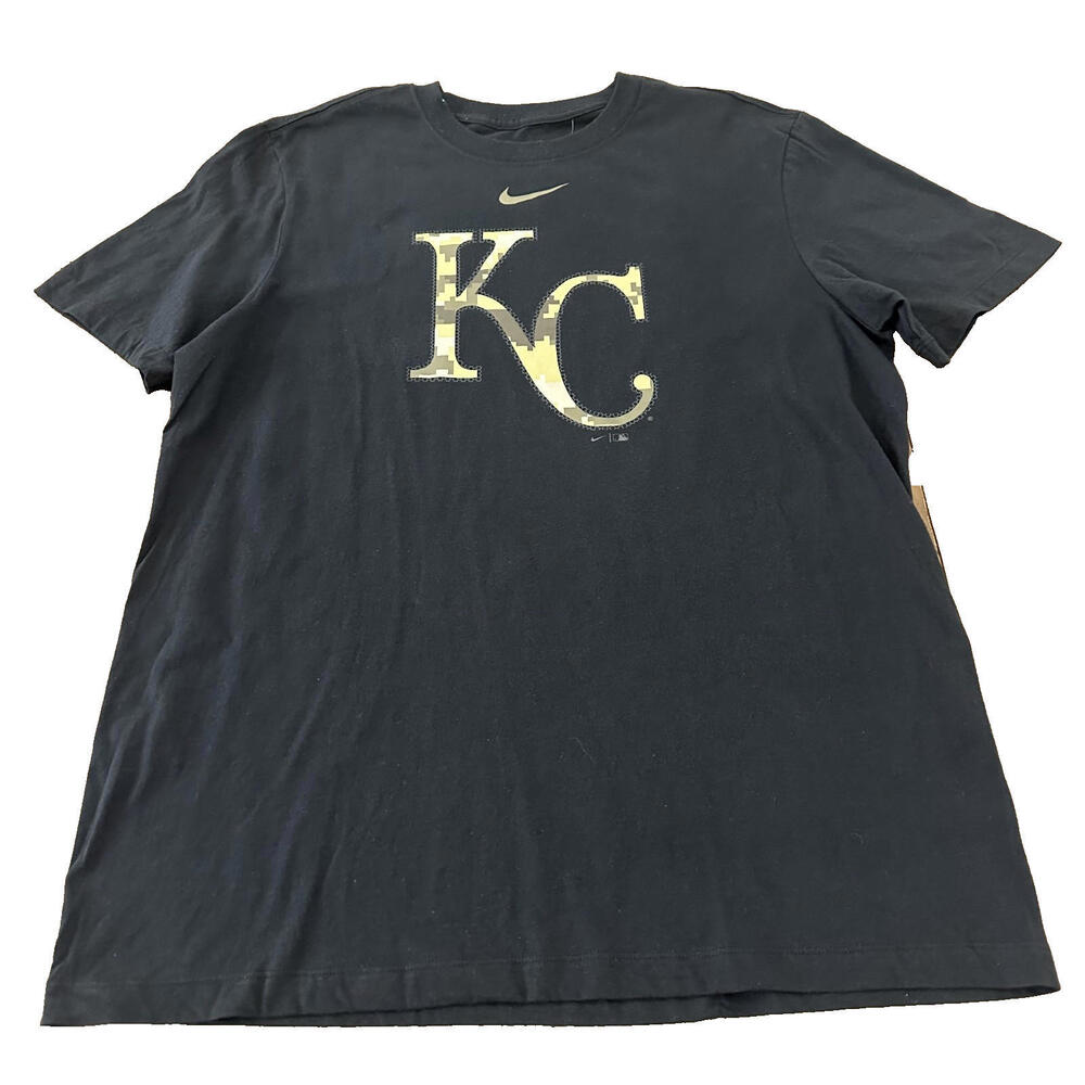 NWT Nike Kansas City Royals Camo Logo Short Sleeve Shirt Size Men's Large